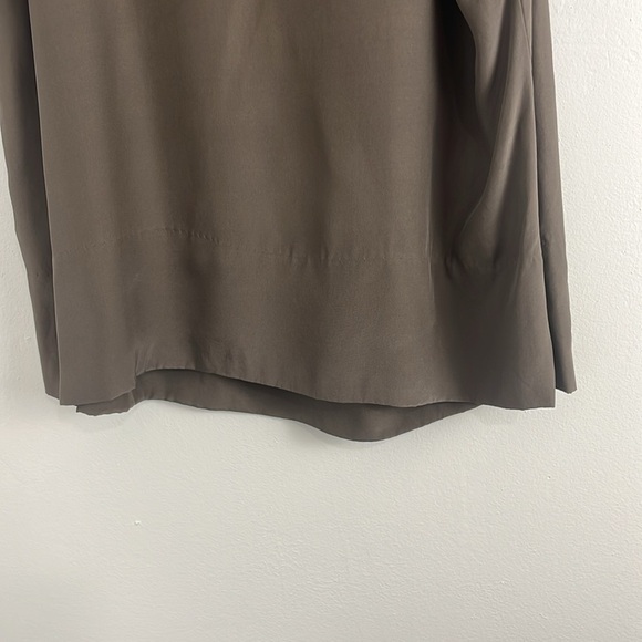 Aritzia Central Park West Taupe Silk Blouse - Picture 9 of 10